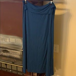 Teal Fold Over Maxi Skirt
